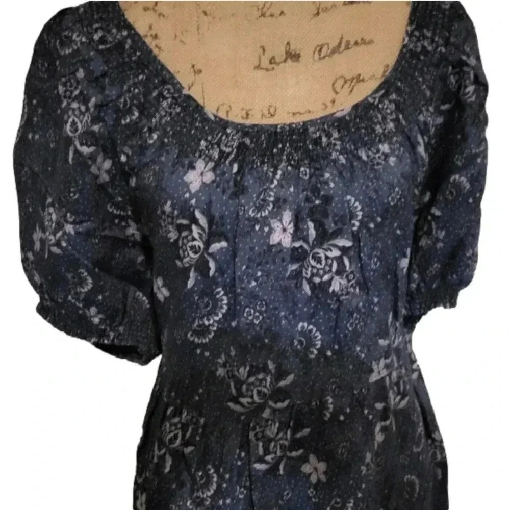 Torrid Mini‎ Chambray Puff Sleeve Smocked Dress Size 2X